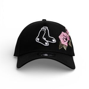 New Era Boston Red Sox 'Pink Rose Embroidery' 9FORTY A-Frame Snapback Black/Pink